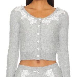NWT FOR LOVE AND LEMONS ARINAH GRAY CARDIGAN SWEATER SIZE S